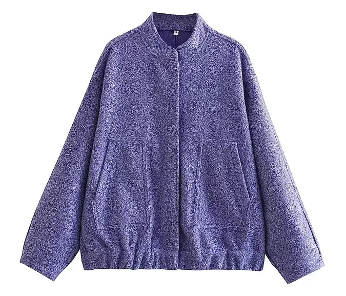 Chic Single Breasted Button Bomber Jacket