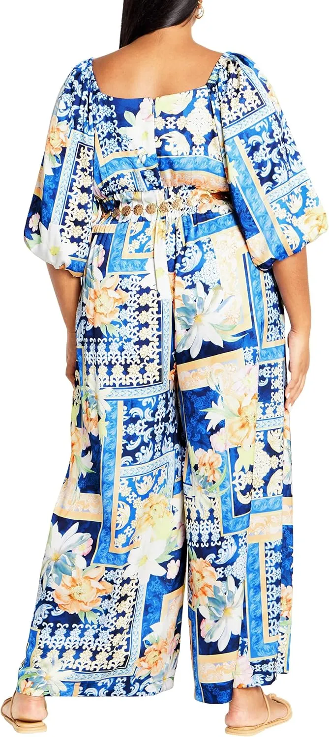 City Chic Plus Size Jumpsuit, Marseille Print Jumpsuit
