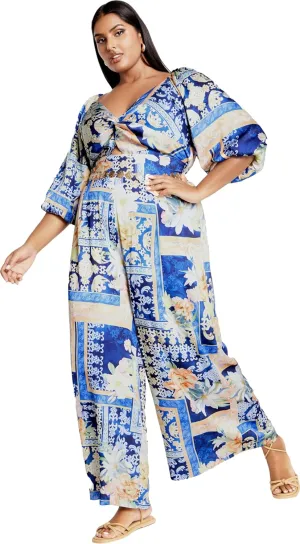 City Chic Plus Size Jumpsuit, Marseille Print Jumpsuit