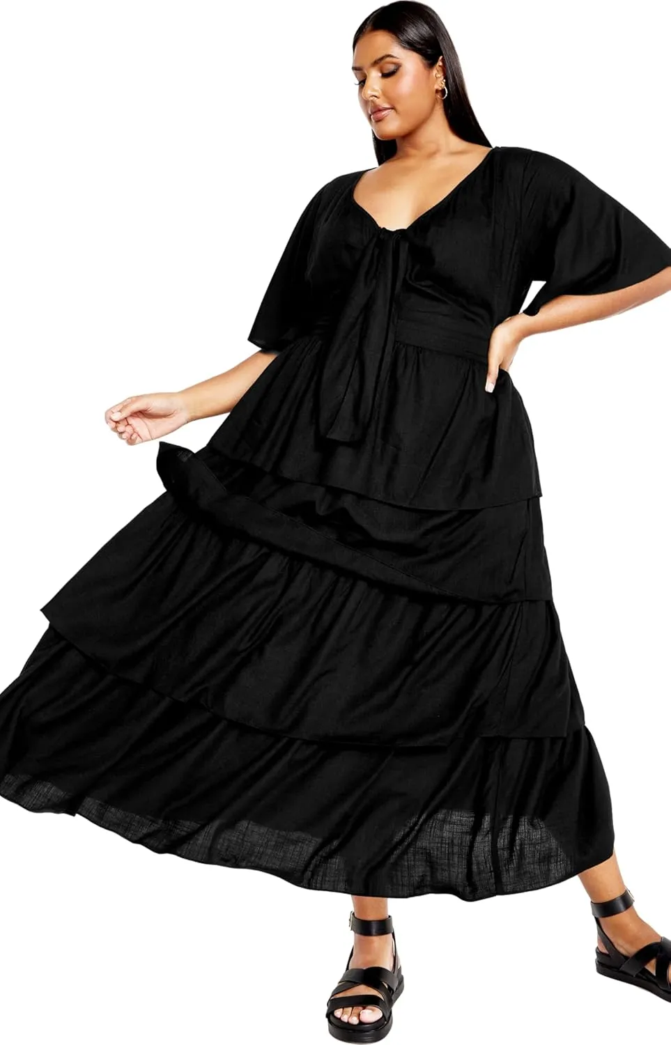 City Chic Women's Plus Size Ana Tie Dress