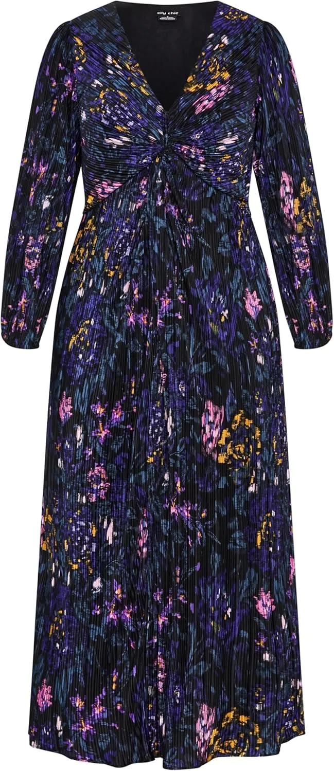 City Chic Women's Plus Size Dress-Kaya Print Maxi