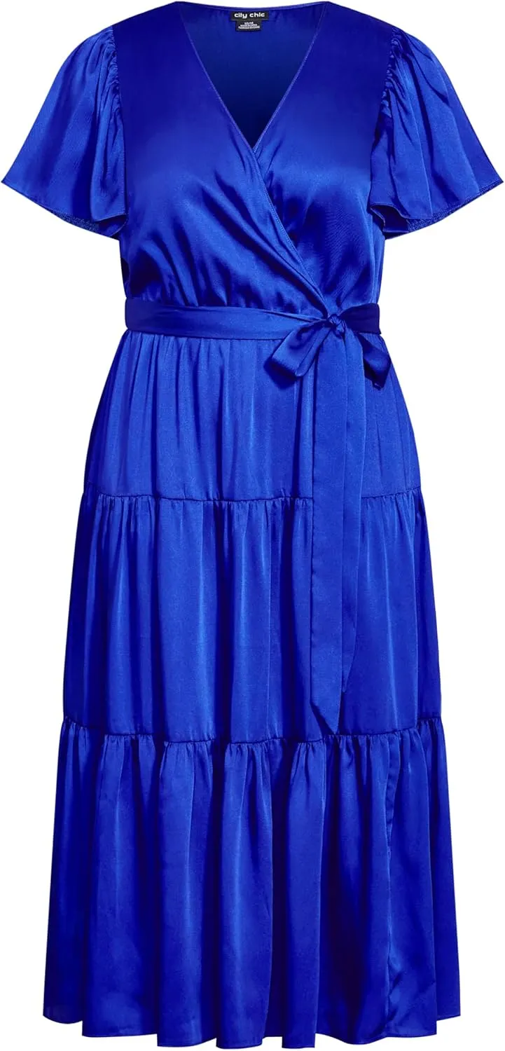 City Chic Women's Plus Size Dress - Tiered Sweetness Midi