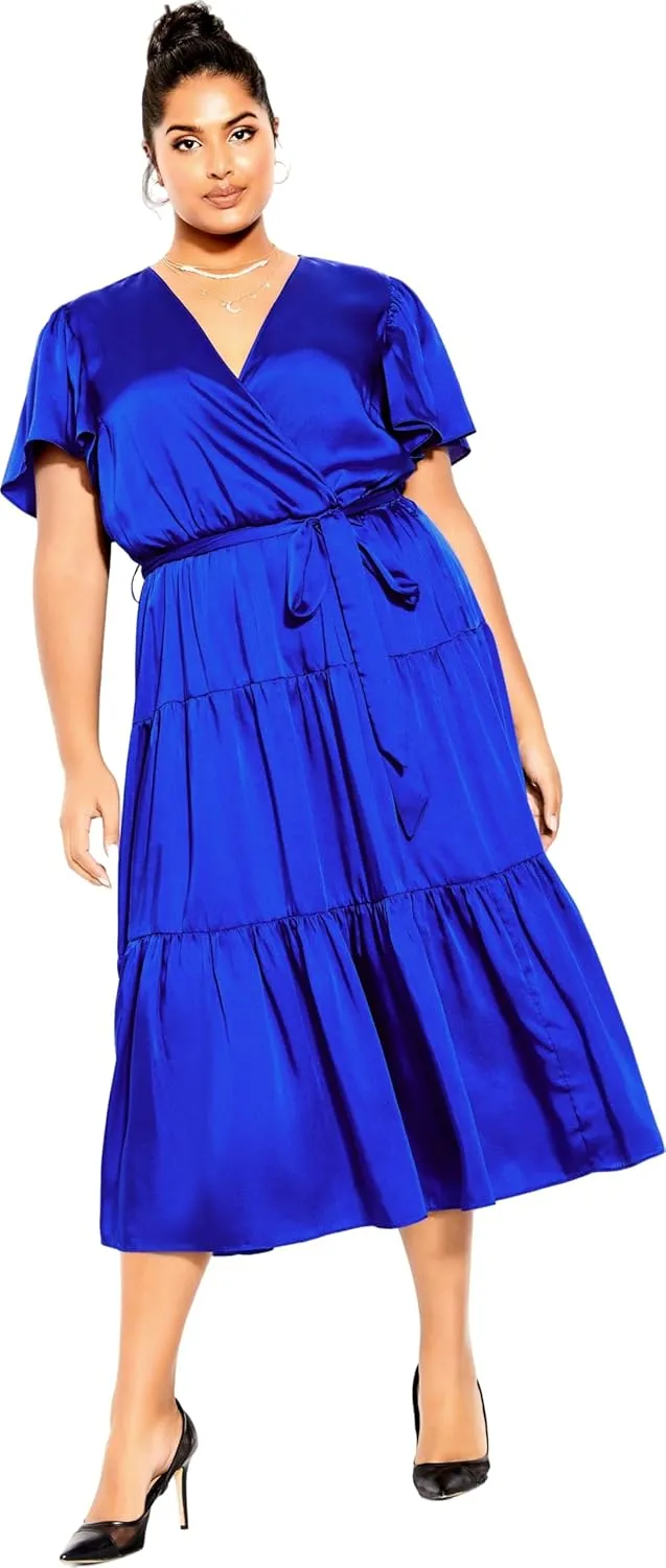City Chic Women's Plus Size Dress - Tiered Sweetness Midi