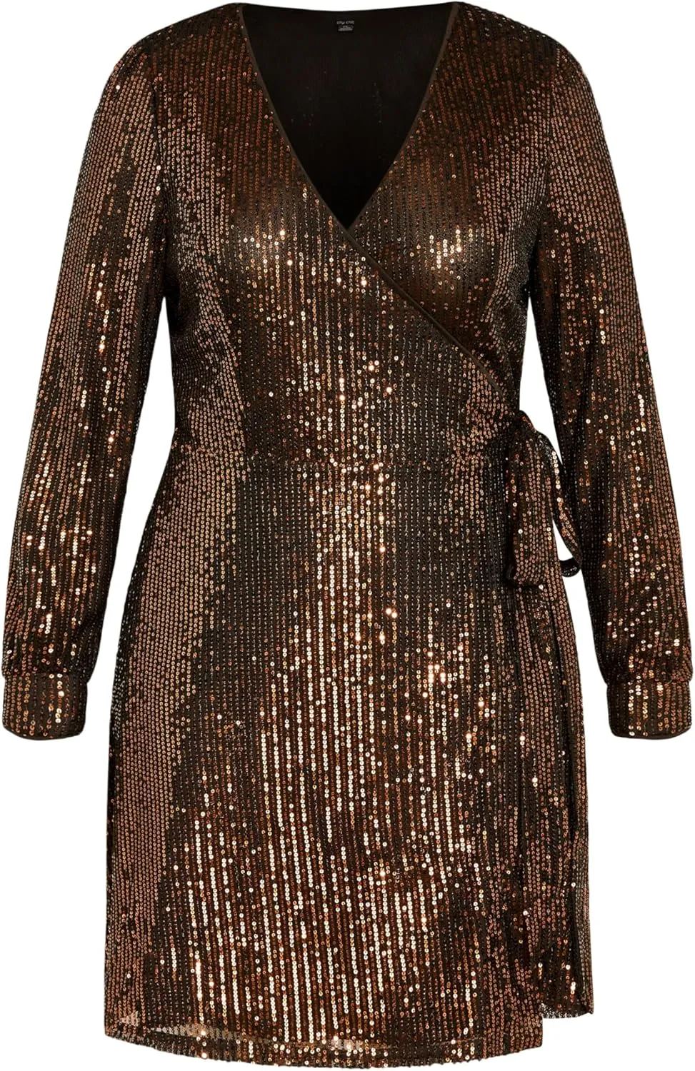 City Chic Women's Plus Size Party Glow Wrap Dress