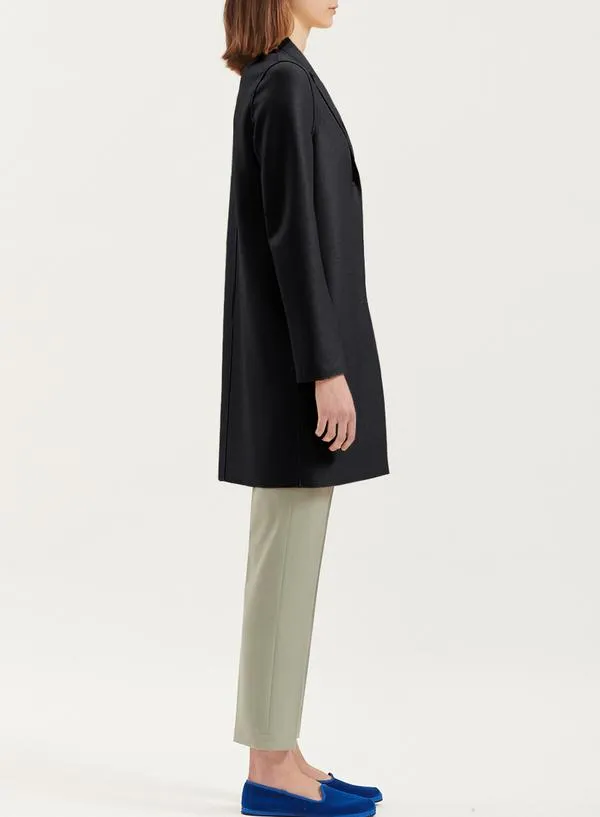 Cocoon Coat Pressed Wool Black