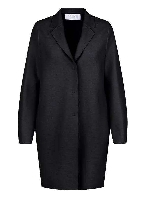 Cocoon Coat Pressed Wool Black