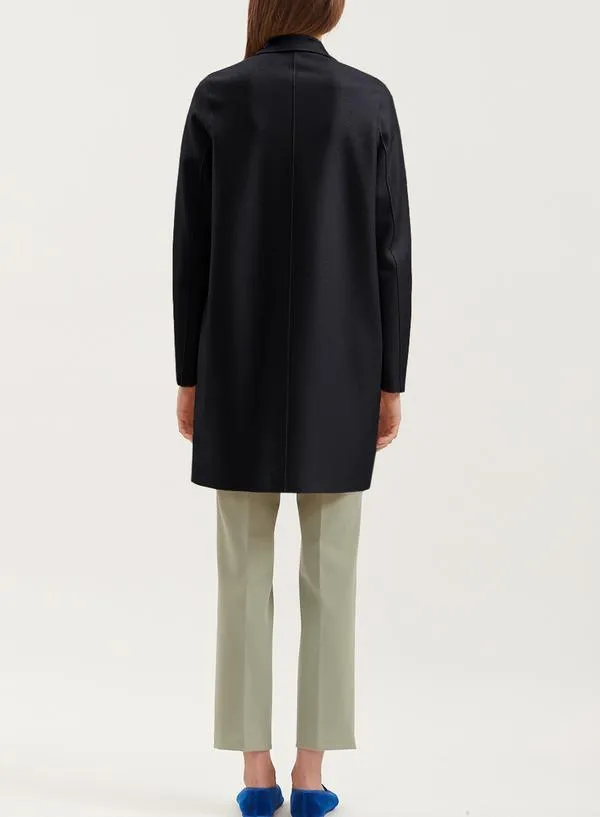 Cocoon Coat Pressed Wool Black