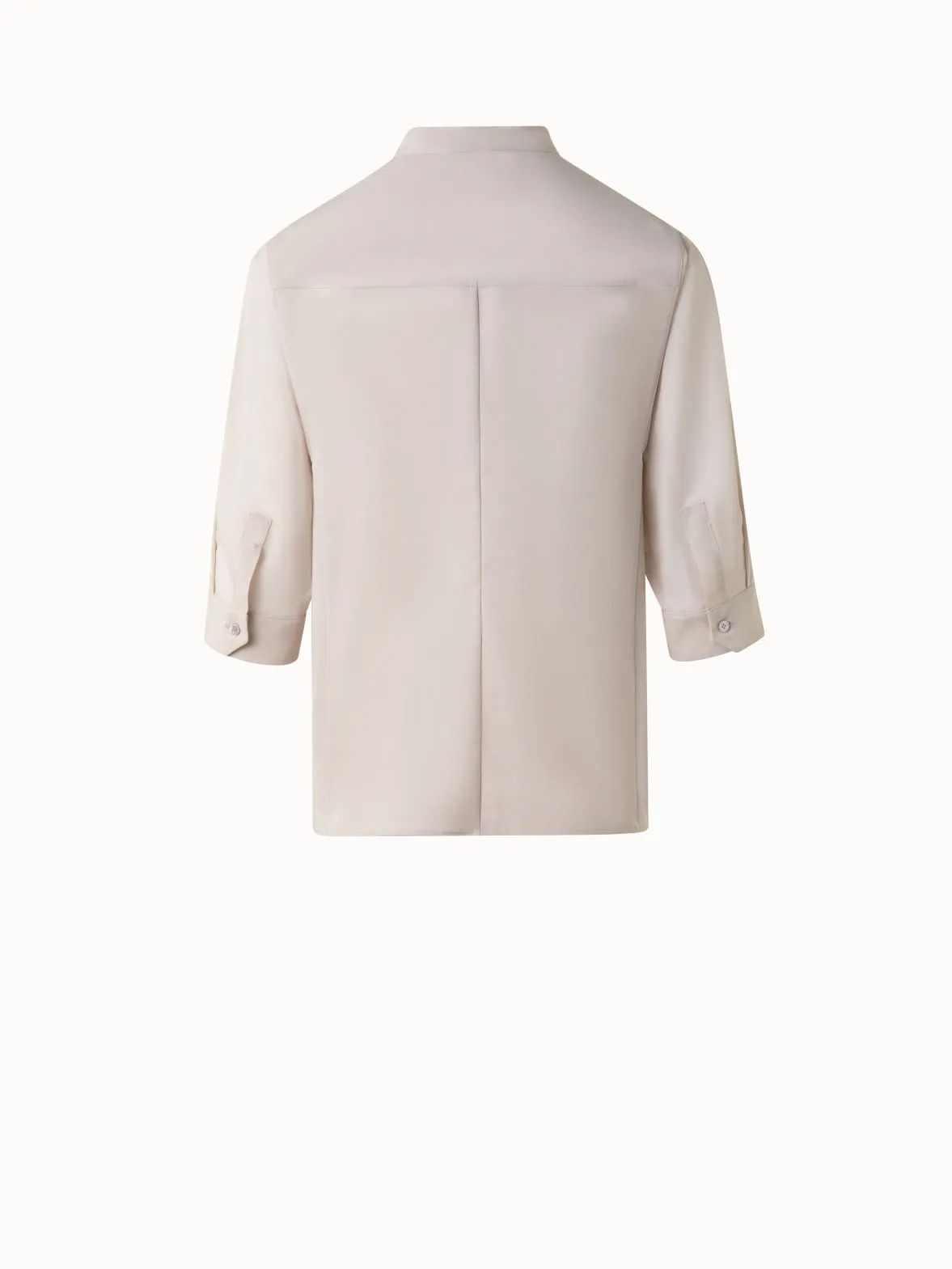Cotton Blouse with Sheer Volume Sleeves