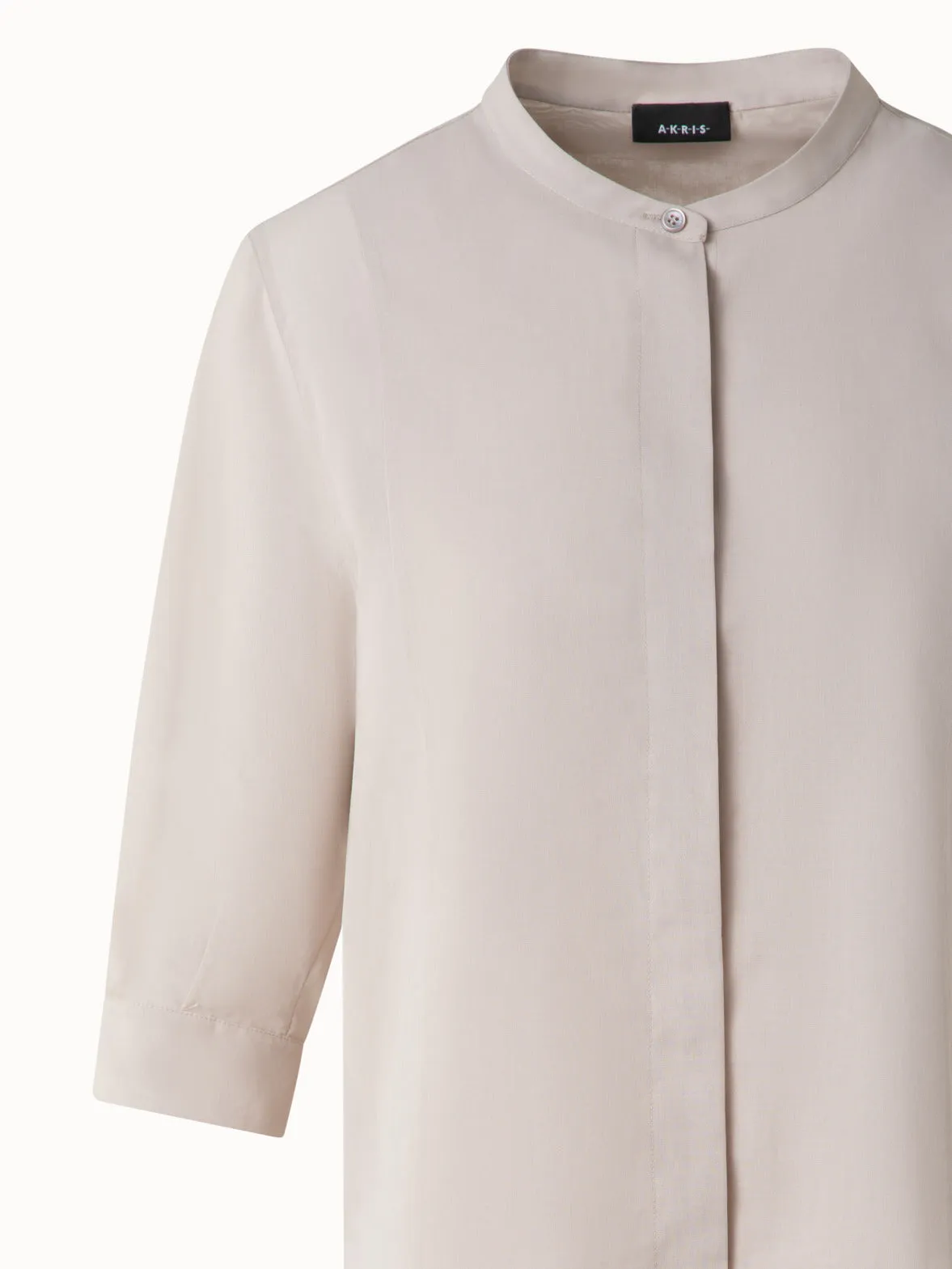 Cotton Blouse with Sheer Volume Sleeves