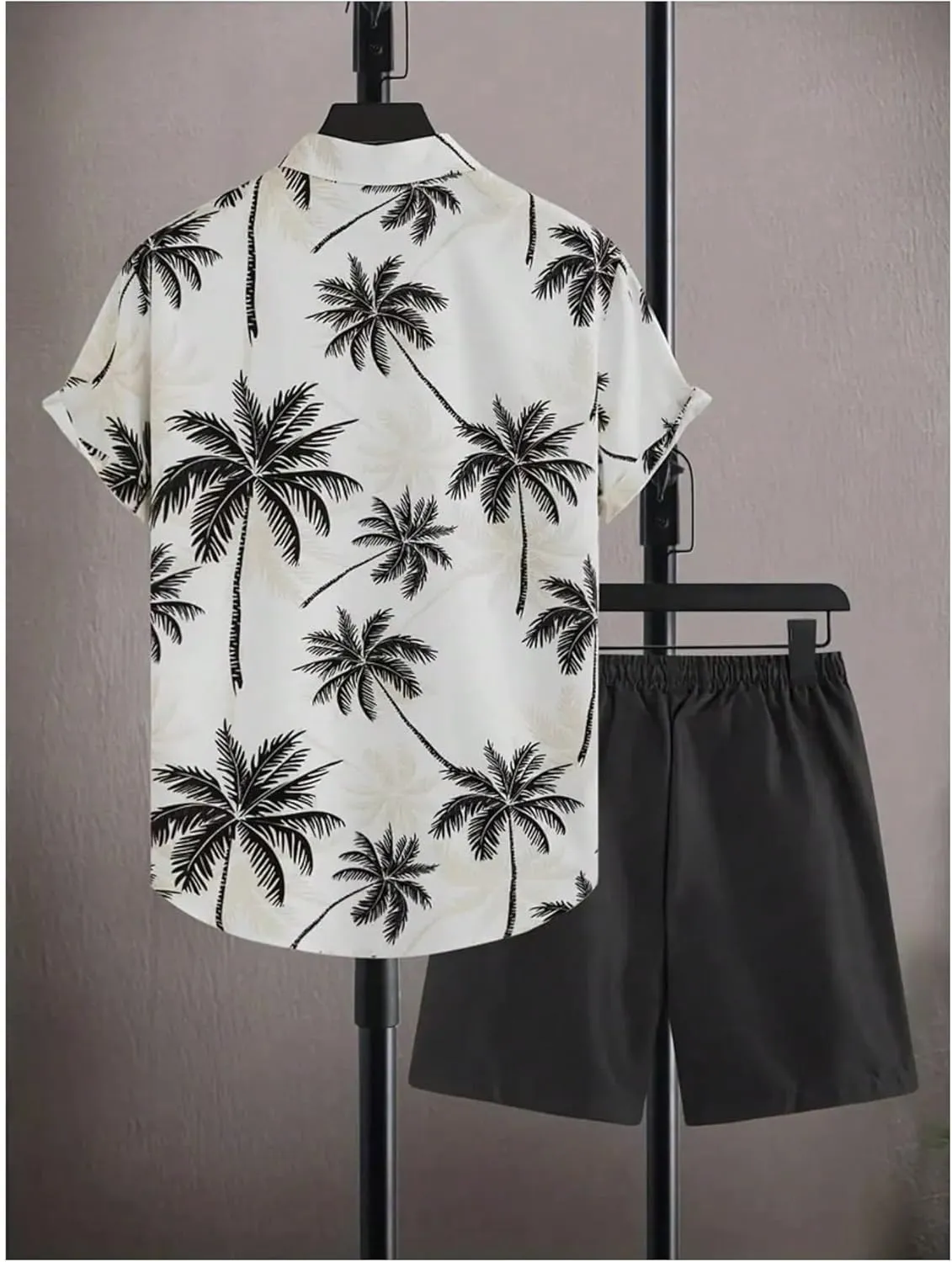 COZYEASE Men's 2 Piece Hawaiian Outfits Short Sleeve Button Down Shirt and Shorts Set Beach Tracksuits