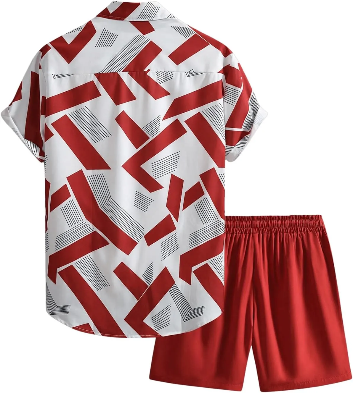COZYEASE Men's 2 Piece Hawaiian Outfits Short Sleeve Button Down Shirt and Shorts Set Beach Tracksuits