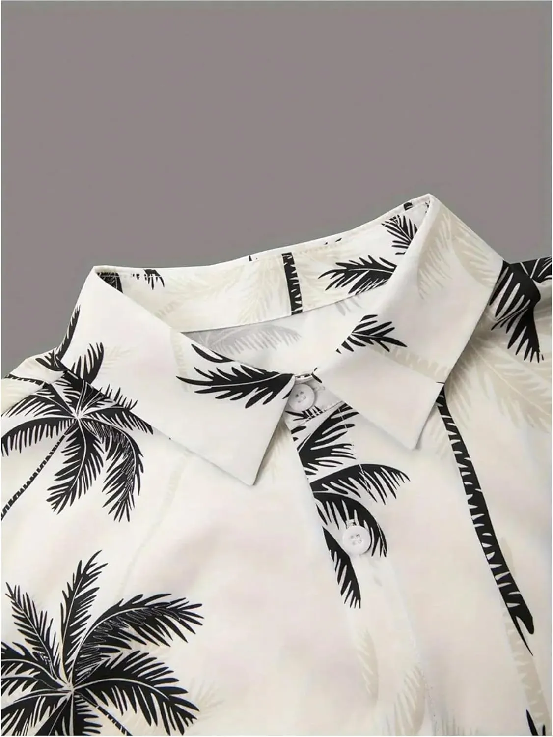 COZYEASE Men's 2 Piece Hawaiian Outfits Short Sleeve Button Down Shirt and Shorts Set Beach Tracksuits