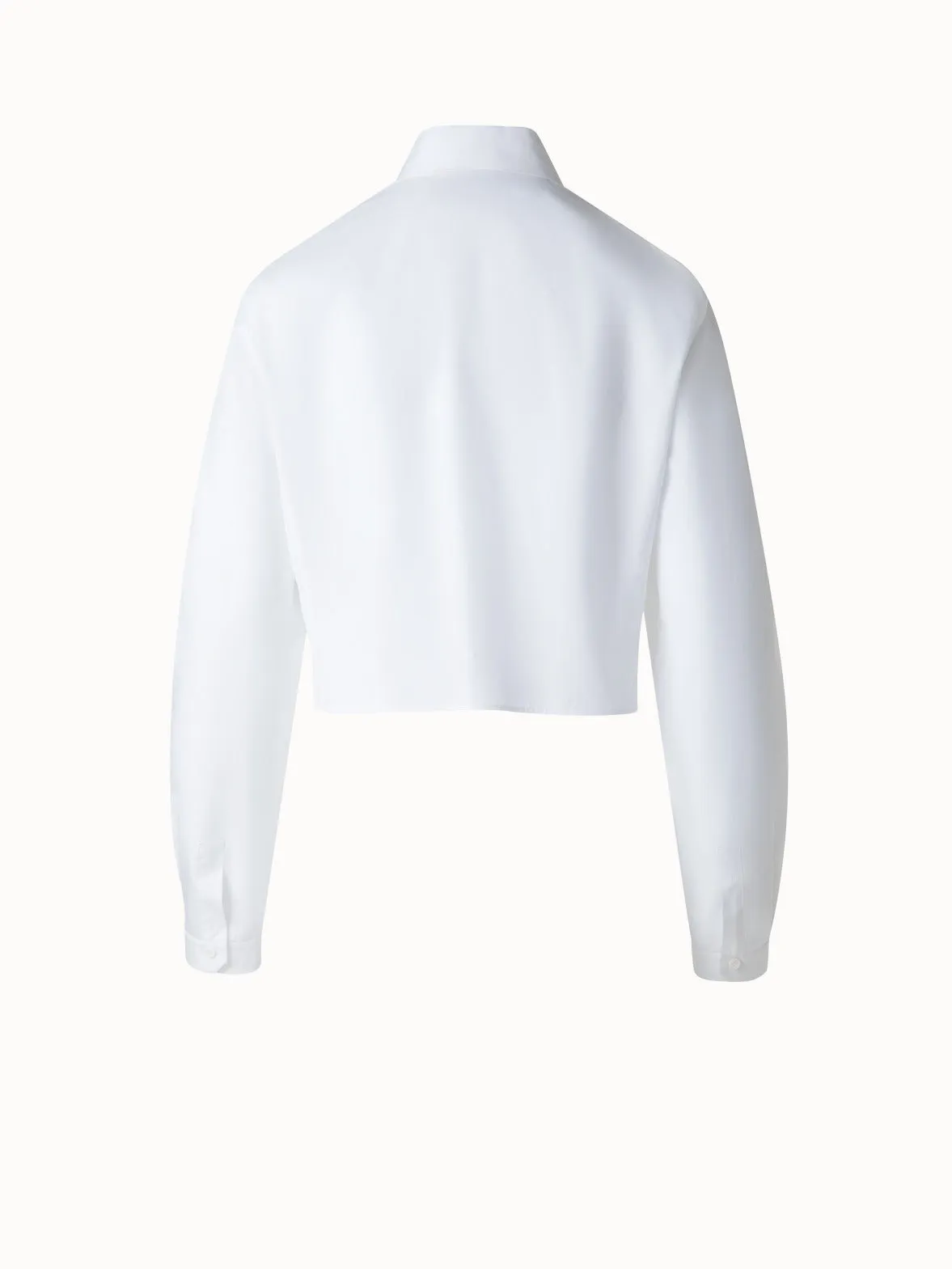 Cropped Pleated Cotton Blouse