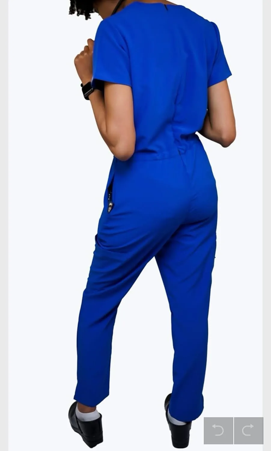 Davison Joccini 1-Piece Nursing Scrubs Jumpsuit with Button Flap for Fast Bathroom Access, Comfortable Straight-Leg Design