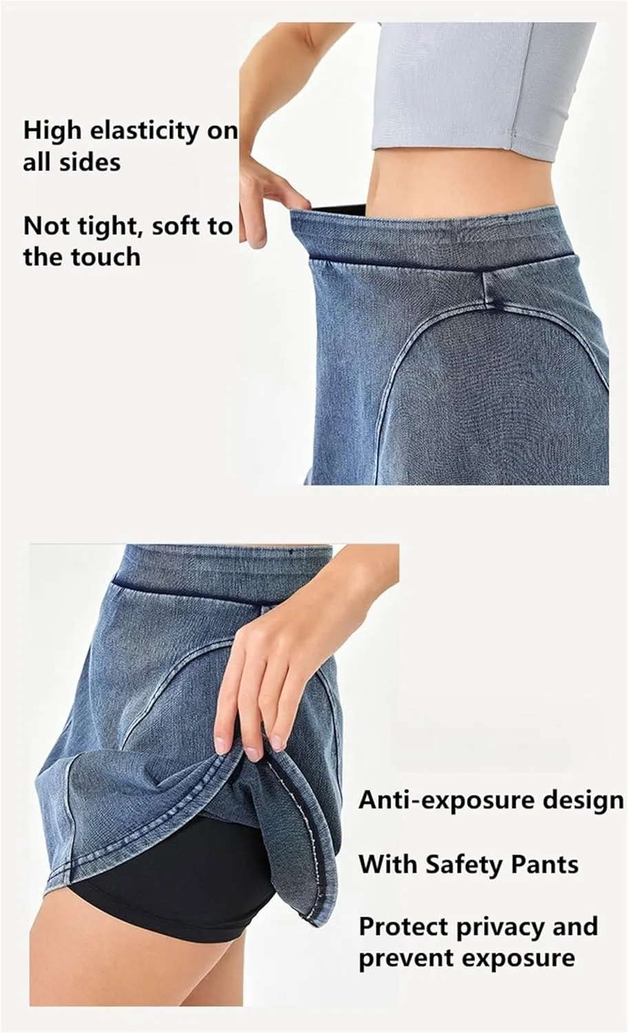 Denim Skirt Women, Jean Skirts for Women Denim, Casual Trendy Comfortable Breathable Mini High Waisted Stretchy Skirts