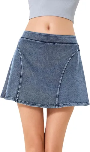 Denim Skirt Women, Jean Skirts for Women Denim, Casual Trendy Comfortable Breathable Mini High Waisted Stretchy Skirts