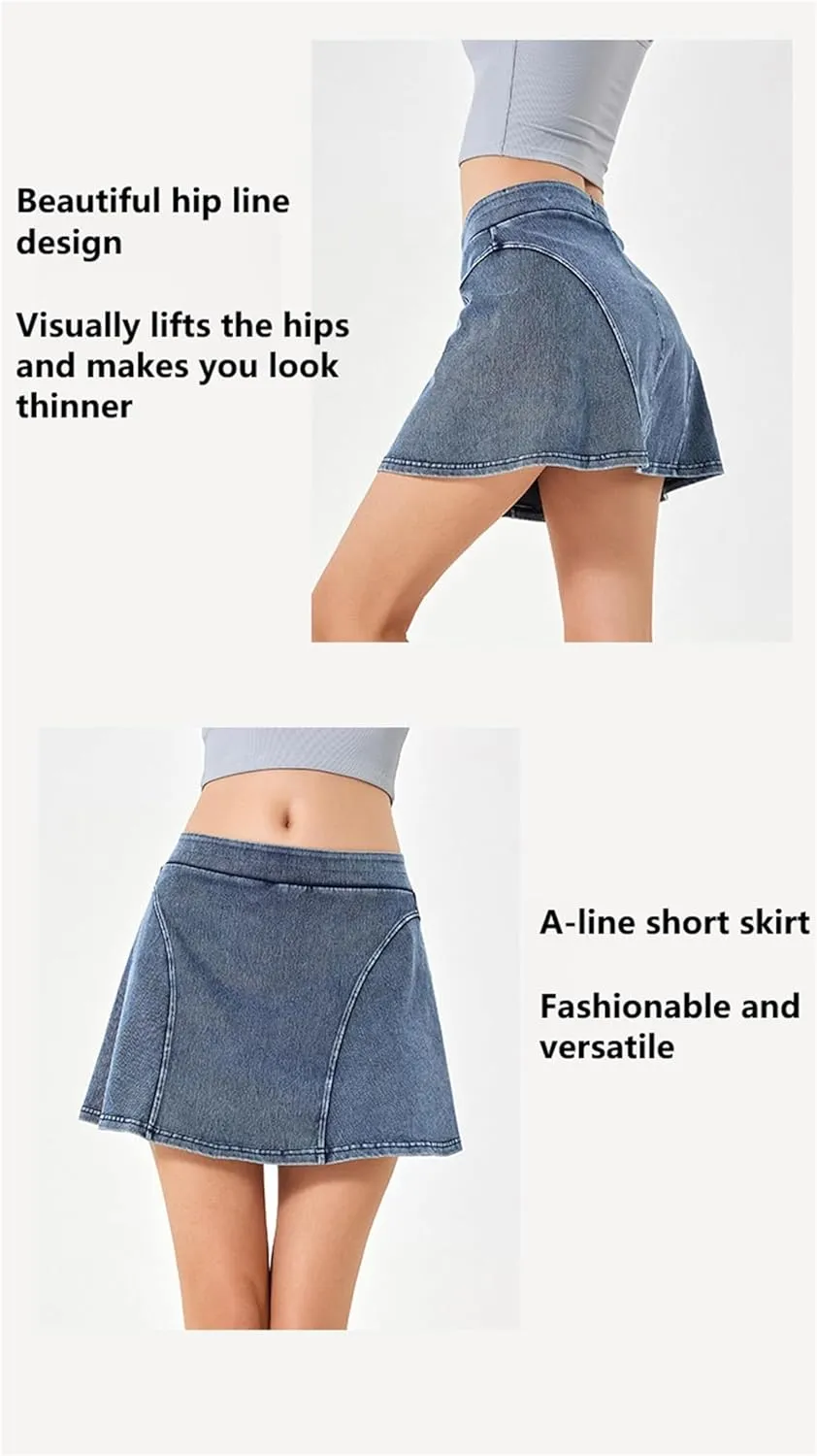 Denim Skirt Women, Jean Skirts for Women Denim, Casual Trendy Comfortable Breathable Mini High Waisted Stretchy Skirts