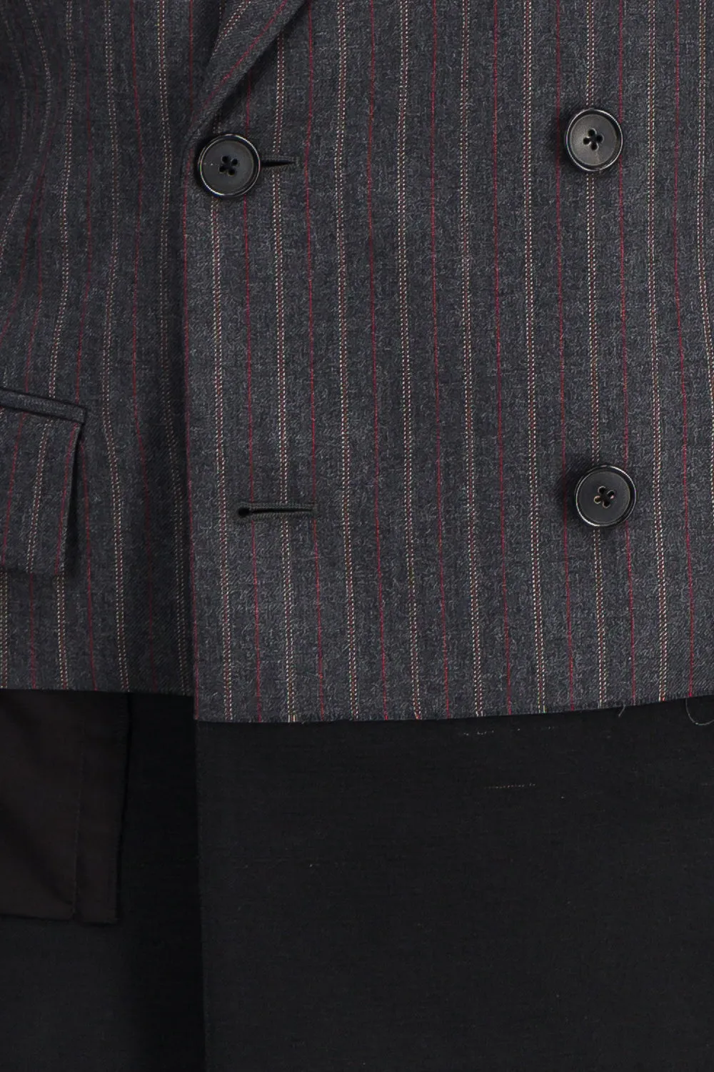 Double breasted wool satin icons blazer