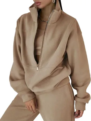 Eisctnd Womens Fleece 2 Piece Sweatsuit Lounge Set Long Sleeve Sweatshirt Jogger Pants Tracksuit Sweatsuit 2025 Fall Sets