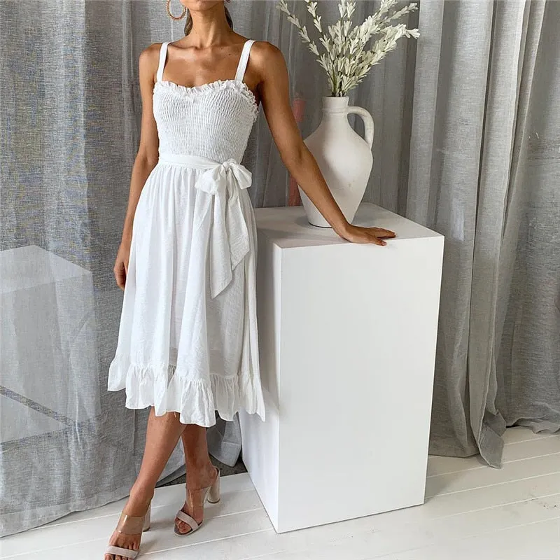 Elegant Bow Midi Dress