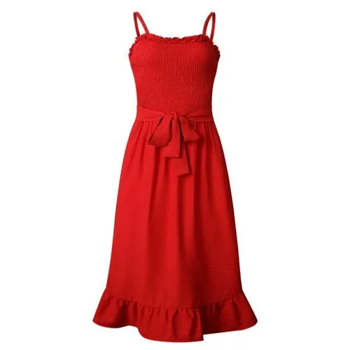 Elegant Bow Midi Dress