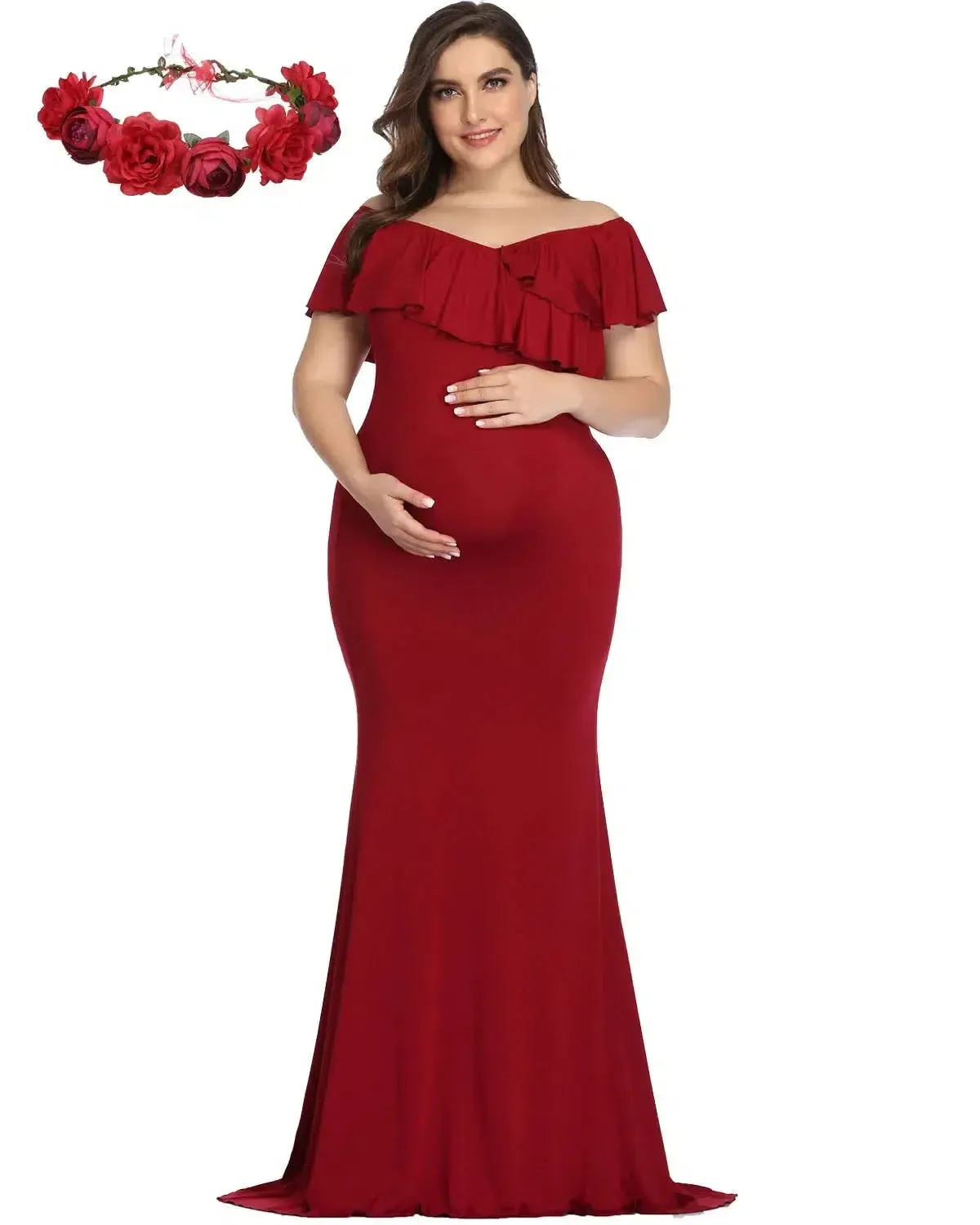 Elegant Cotton Maternity Photography Dress