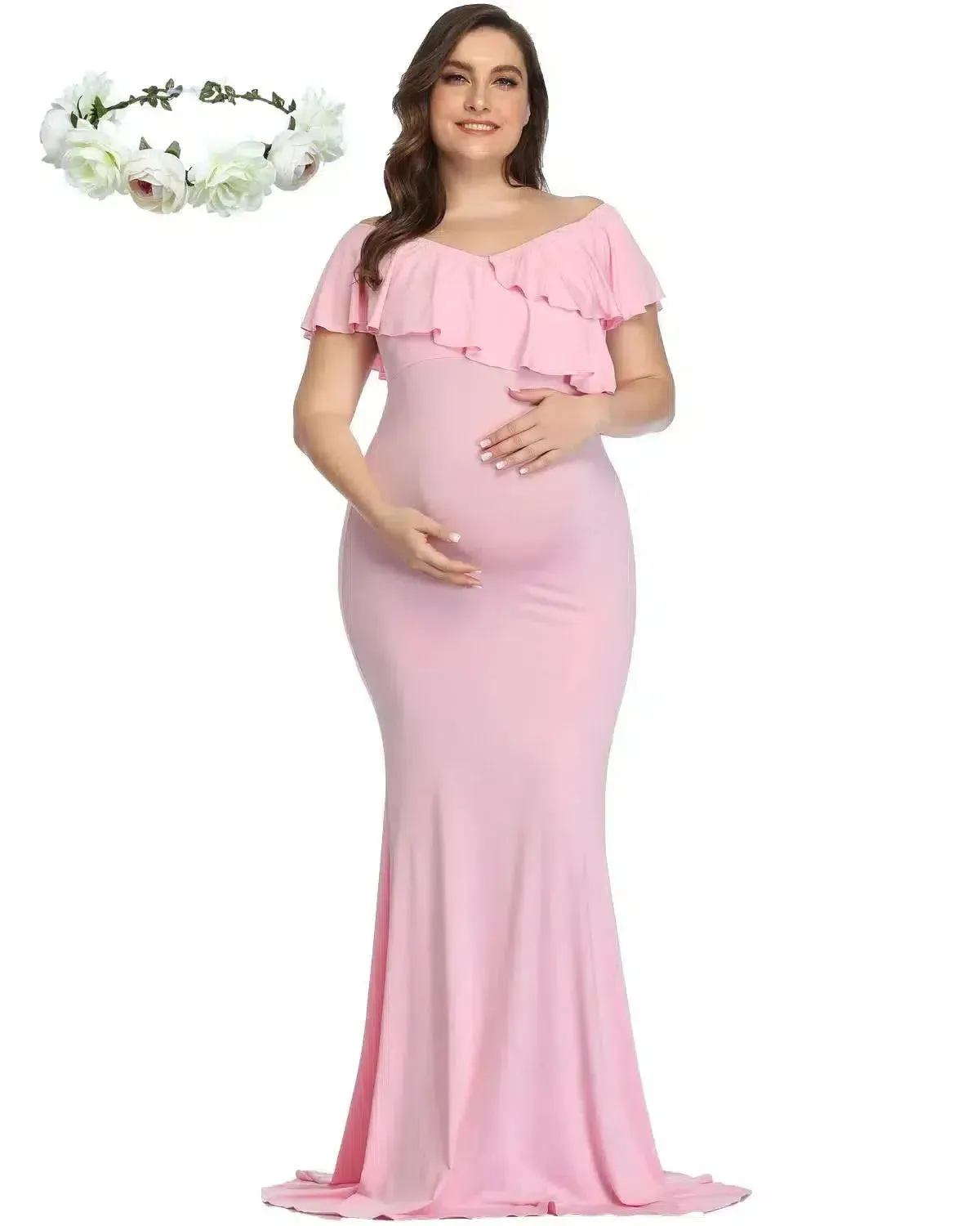 Elegant Cotton Maternity Photography Dress