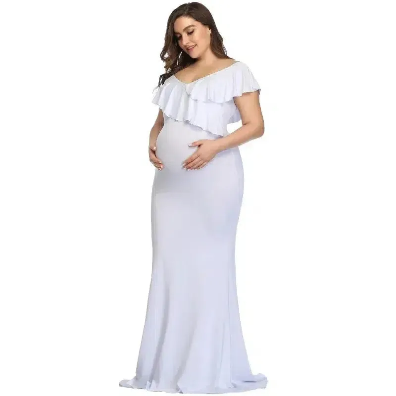 Elegant Cotton Maternity Photography Dress