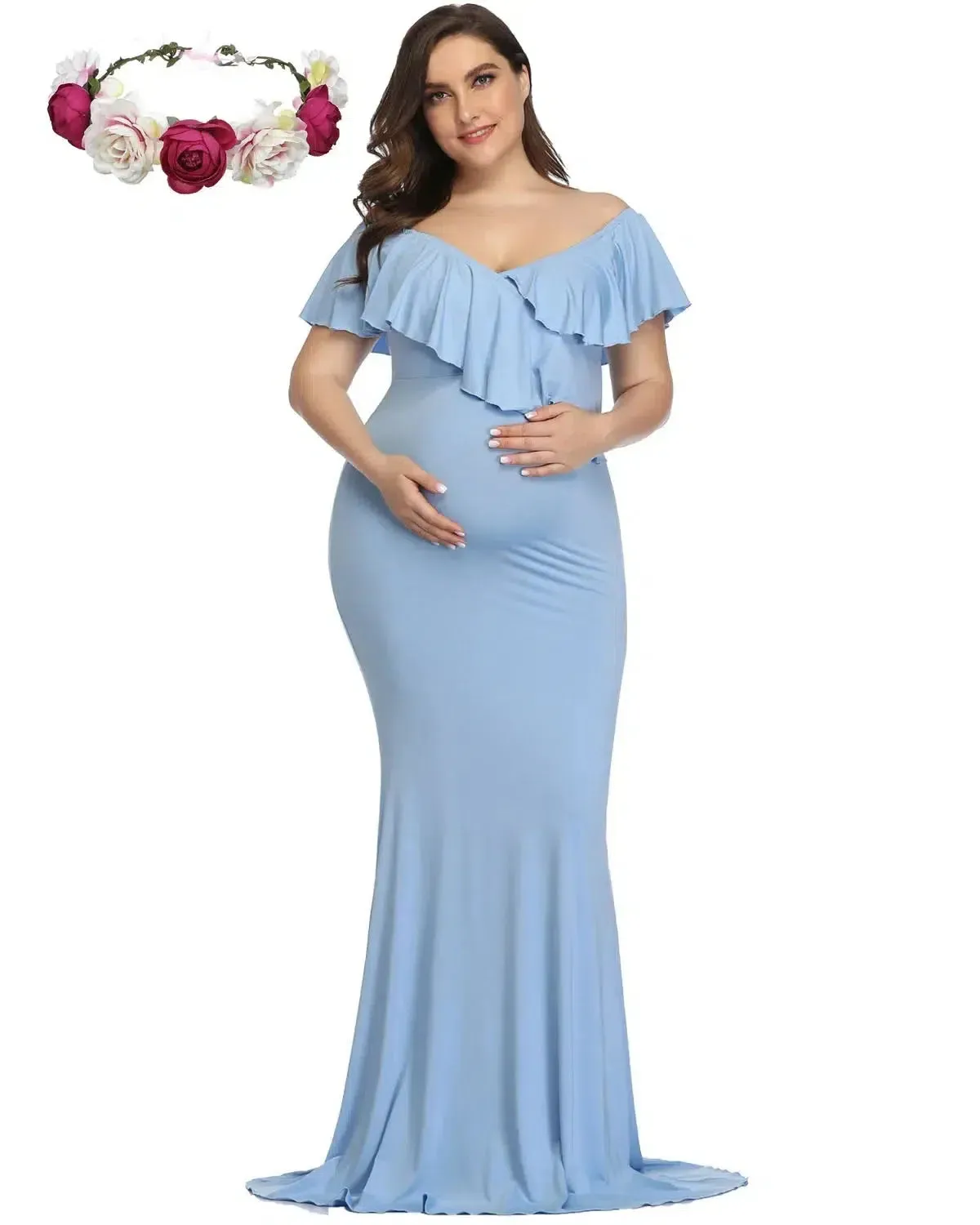 Elegant Cotton Maternity Photography Dress