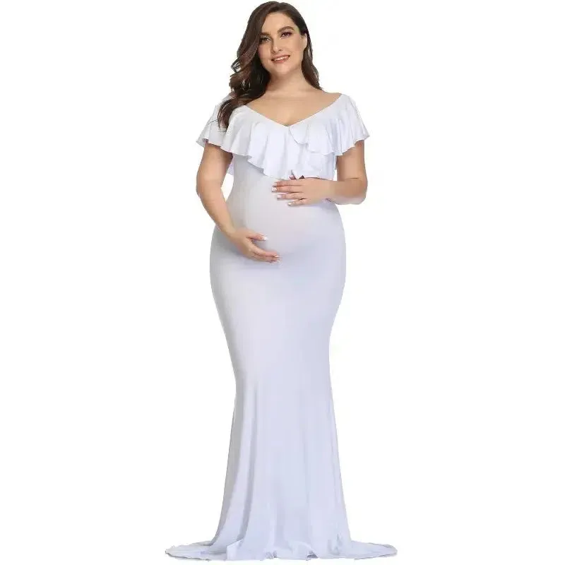 Elegant Cotton Maternity Photography Dress