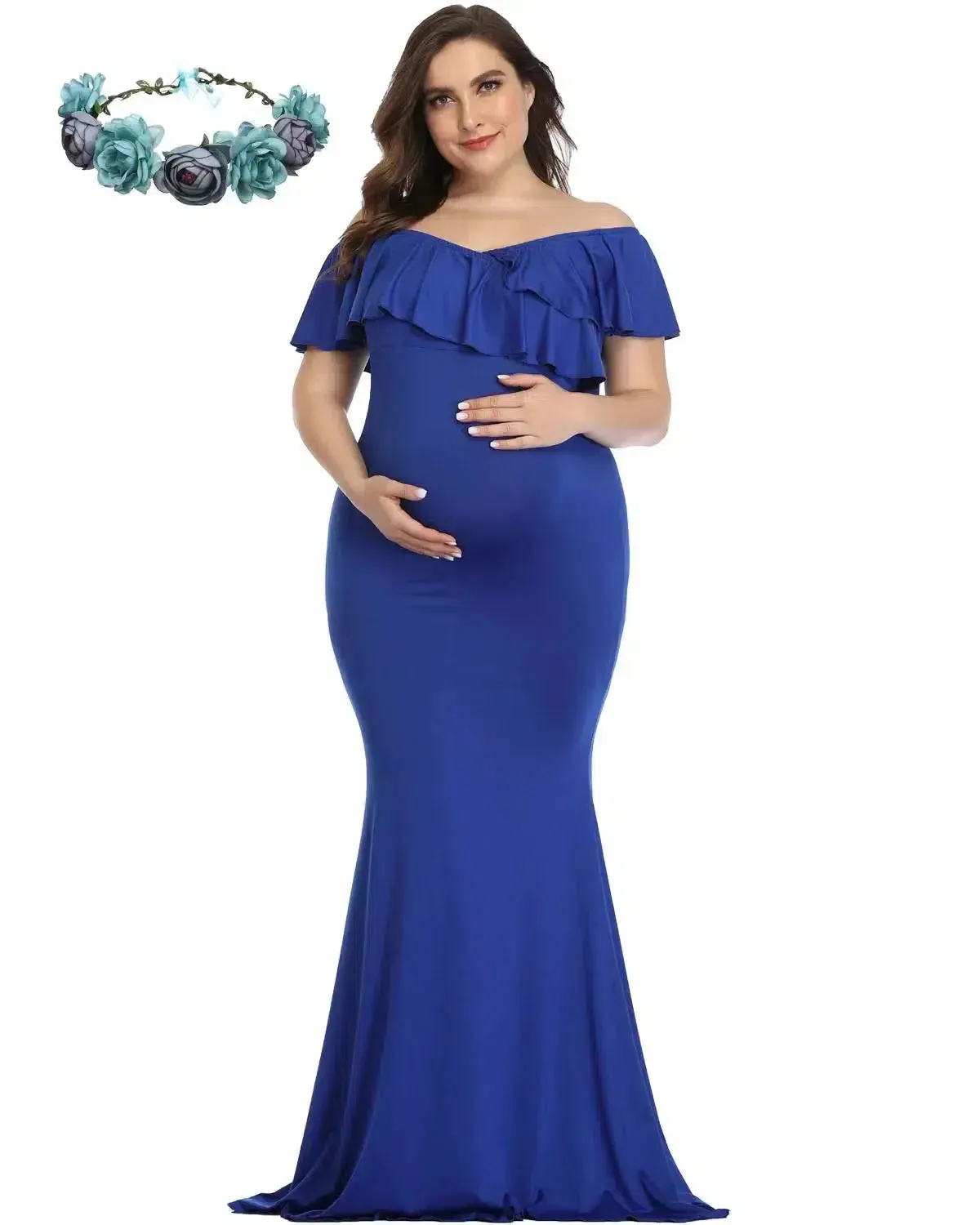 Elegant Cotton Maternity Photography Dress