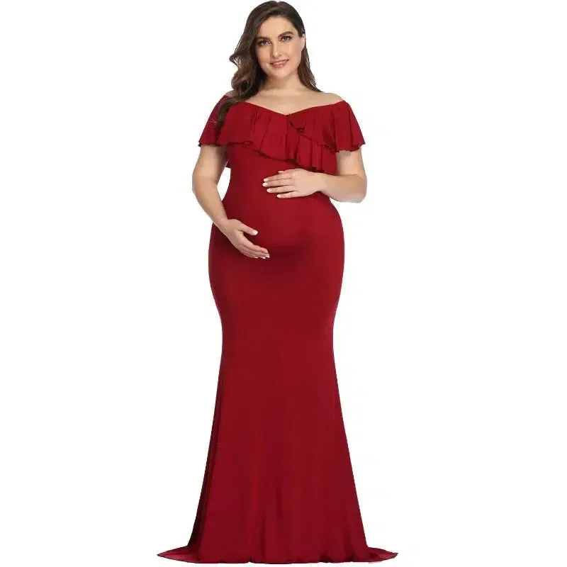 Elegant Cotton Maternity Photography Dress