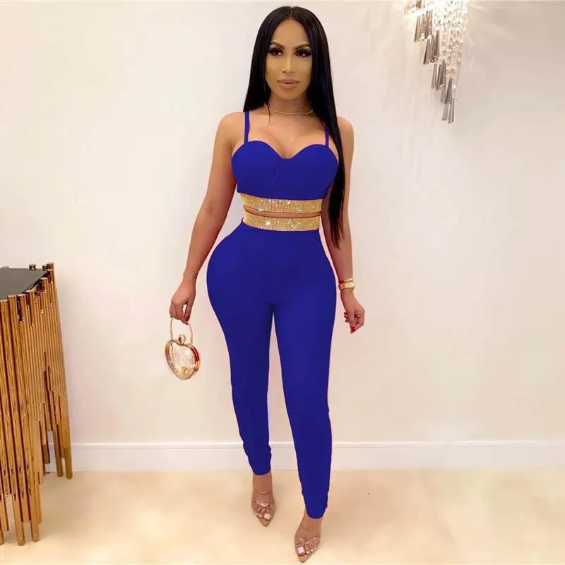 Elegant Rhinestone Two Piece Set