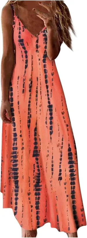 Elegant Sleeveless Maxi Dress for Women 2025 Flowy Hawaiian Resort Wear, Dresses for Women