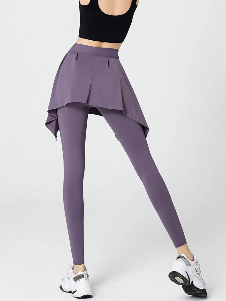 Fake Two Pieces Yoga Outfits Sports Leggings