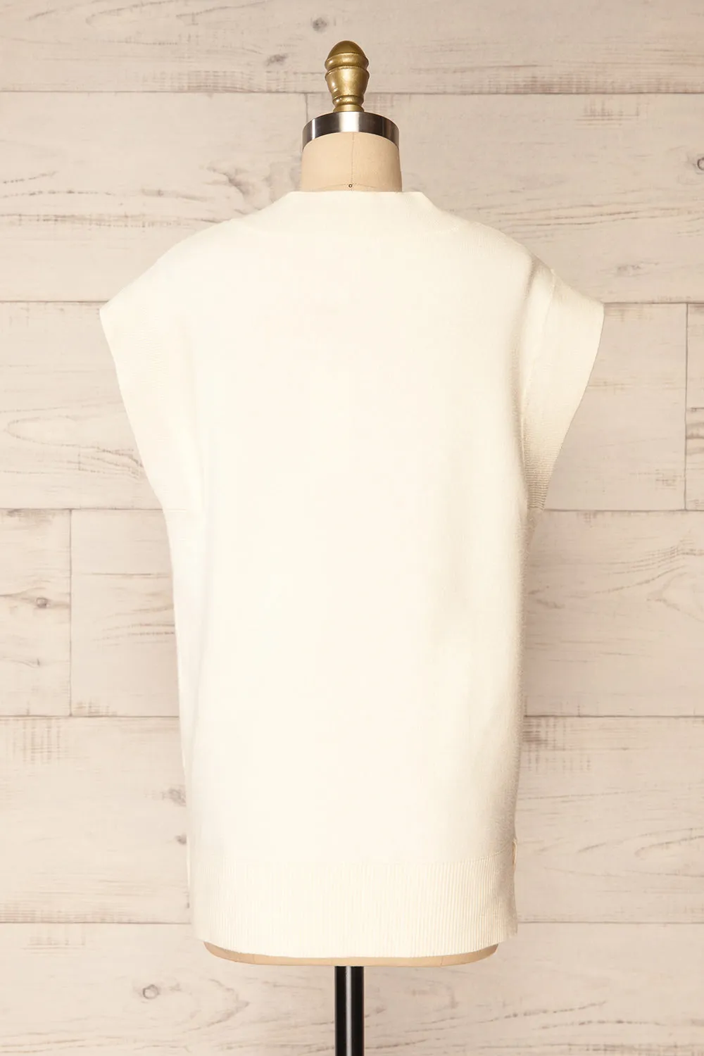 Ferrol Ivory | Sleeveless Knit Vest