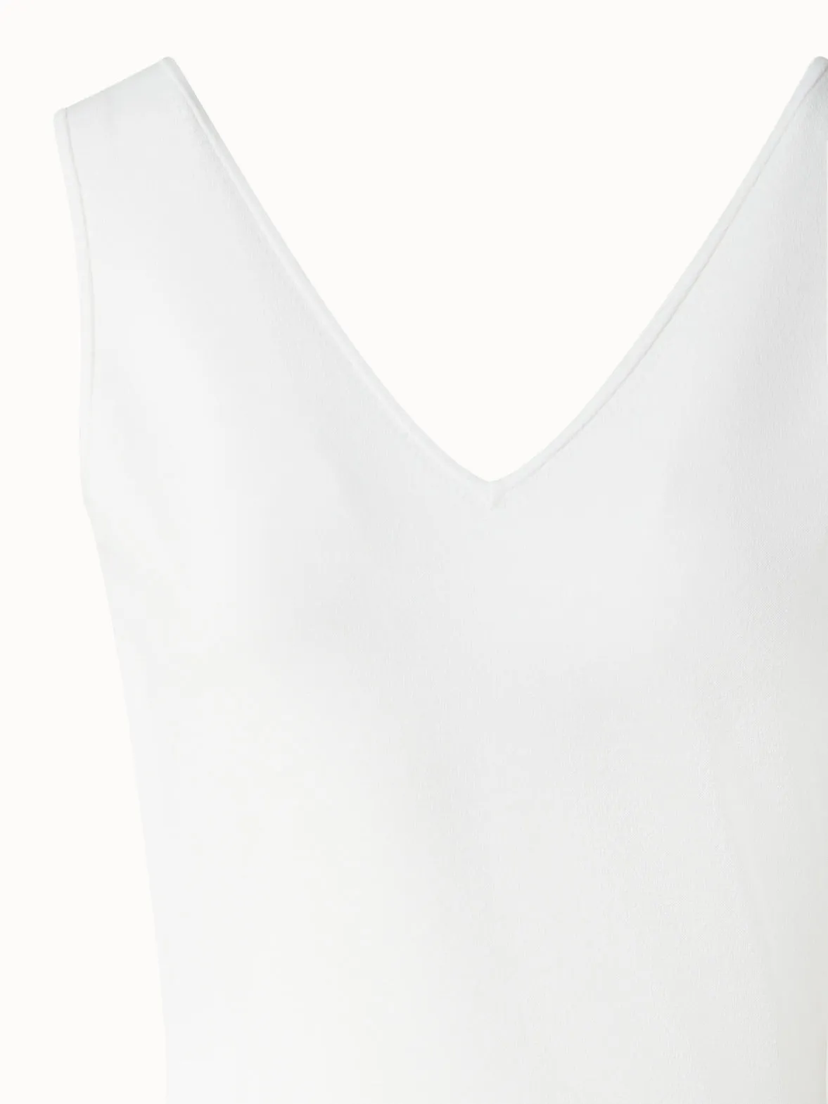 Fitted Midi Knit Dress with Double-V-Neck