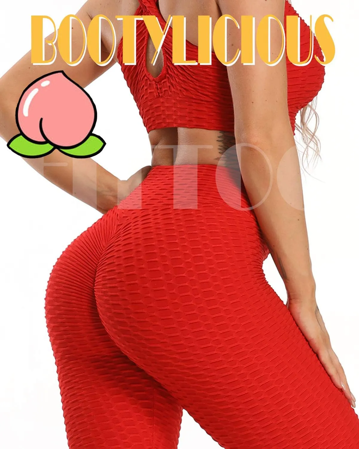 FITTOO Womens High Waisted Yoga Pants Tummy Control Scrunched Booty Leggings Workout Running Butt Lift Textured Tights
