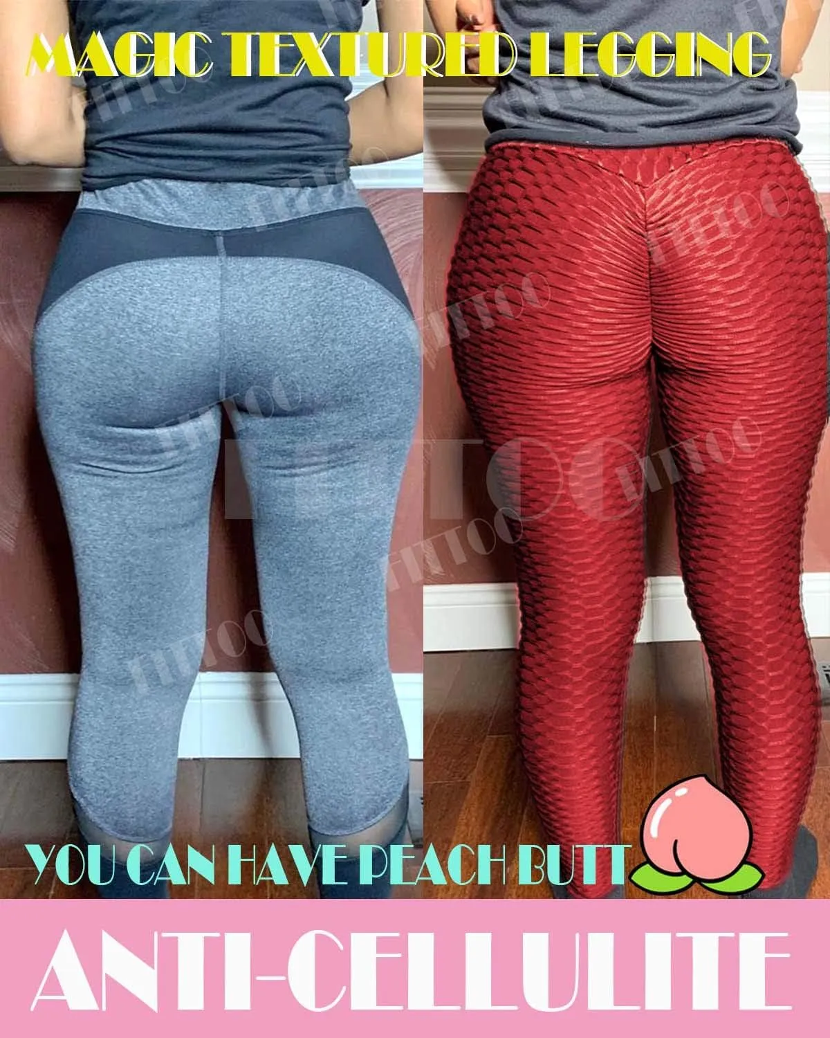 FITTOO Womens High Waisted Yoga Pants Tummy Control Scrunched Booty Leggings Workout Running Butt Lift Textured Tights