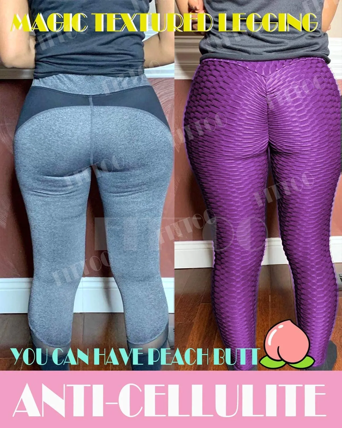 FITTOO Womens High Waisted Yoga Pants Tummy Control Scrunched Booty Leggings Workout Running Butt Lift Textured Tights