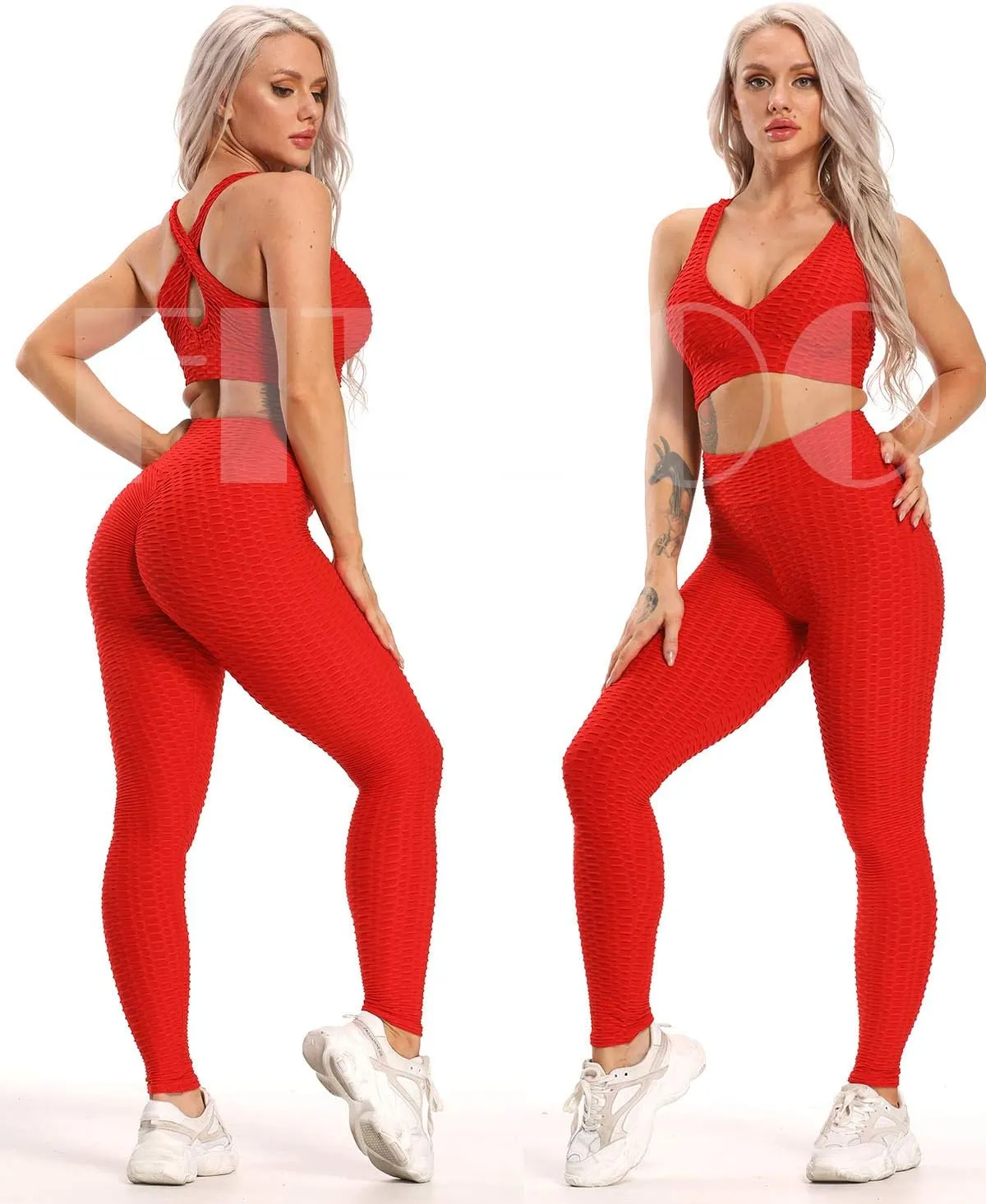 FITTOO Womens High Waisted Yoga Pants Tummy Control Scrunched Booty Leggings Workout Running Butt Lift Textured Tights