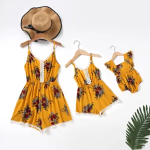 Floral Print Cami Jumpsuit For Mom & Daughter
