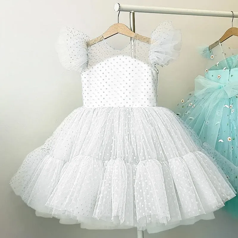 Flower Girl Dresses Elegant Wedding Party Princess Dress Kids Dresses For Girls Fancy Christmas Tulle Tutu Costumes For Children