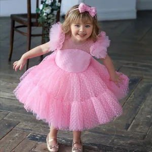 Flower Girl Dresses Elegant Wedding Party Princess Dress Kids Dresses For Girls Fancy Christmas Tulle Tutu Costumes For Children