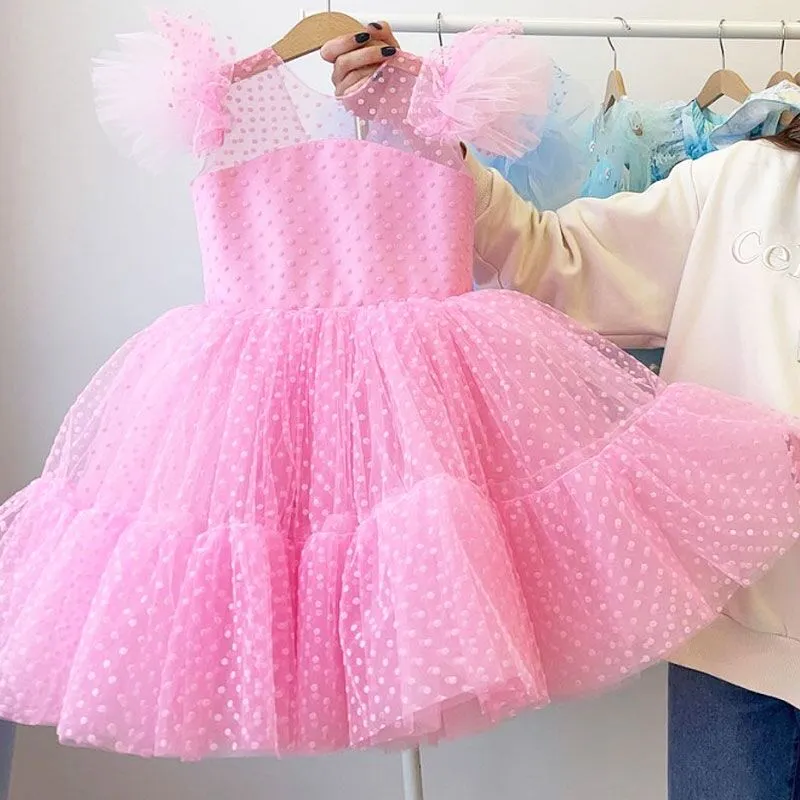 Flower Girl Dresses Elegant Wedding Party Princess Dress Kids Dresses For Girls Fancy Christmas Tulle Tutu Costumes For Children