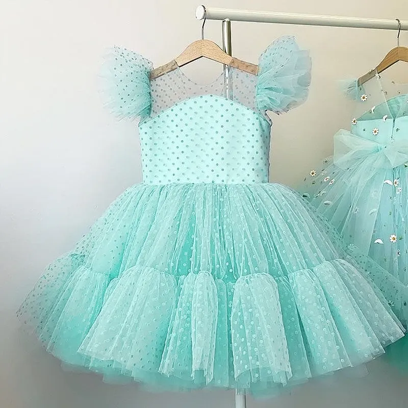 Flower Girl Dresses Elegant Wedding Party Princess Dress Kids Dresses For Girls Fancy Christmas Tulle Tutu Costumes For Children