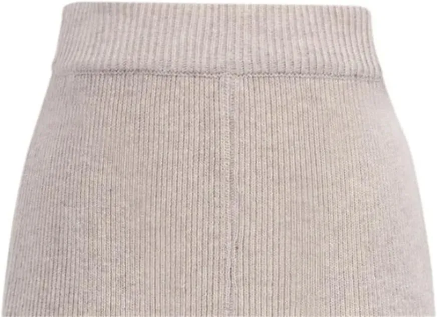 Fnfmrfmr Women Solid Office Lady Woolen Skirt High Waist Warm Slit A-Line Pleated Skirts