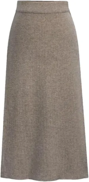 Fnfmrfmr Women Solid Office Lady Woolen Skirt High Waist Warm Slit A-Line Pleated Skirts