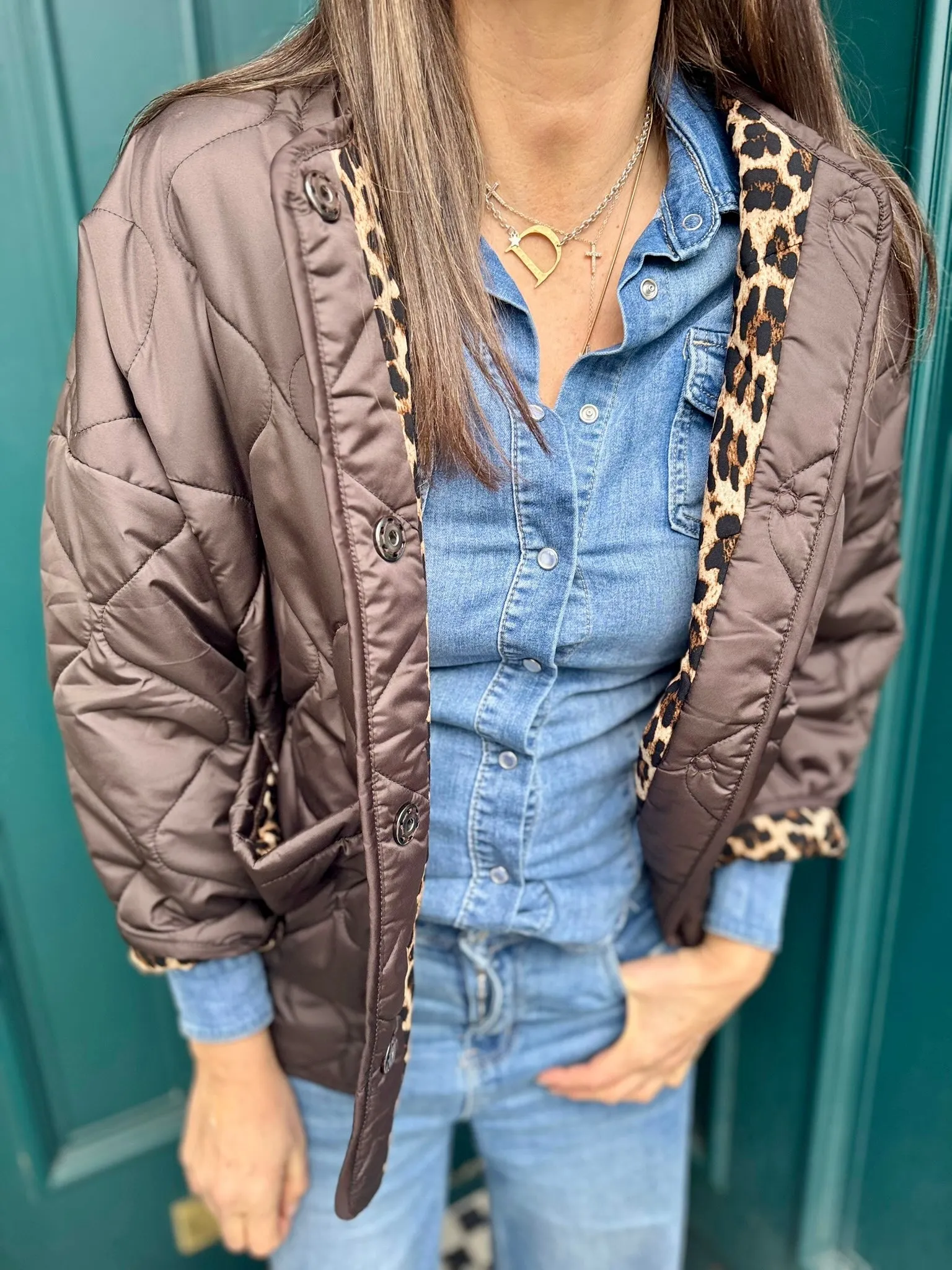Franky Reversible Padded Jacket - Chocolate
