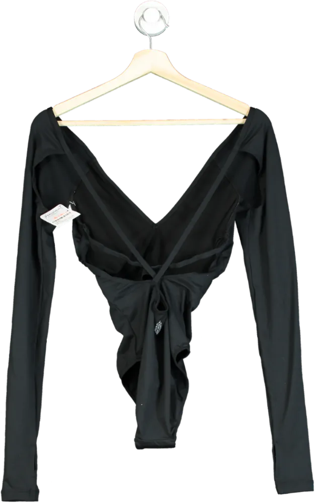 Free People Black Movement Bodysuit UK XS